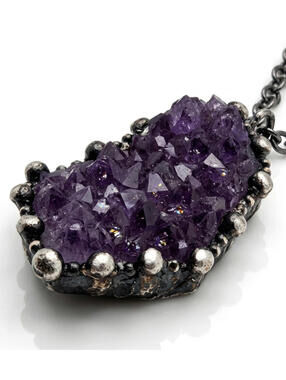 Genuine Amethyst Geode Necklace